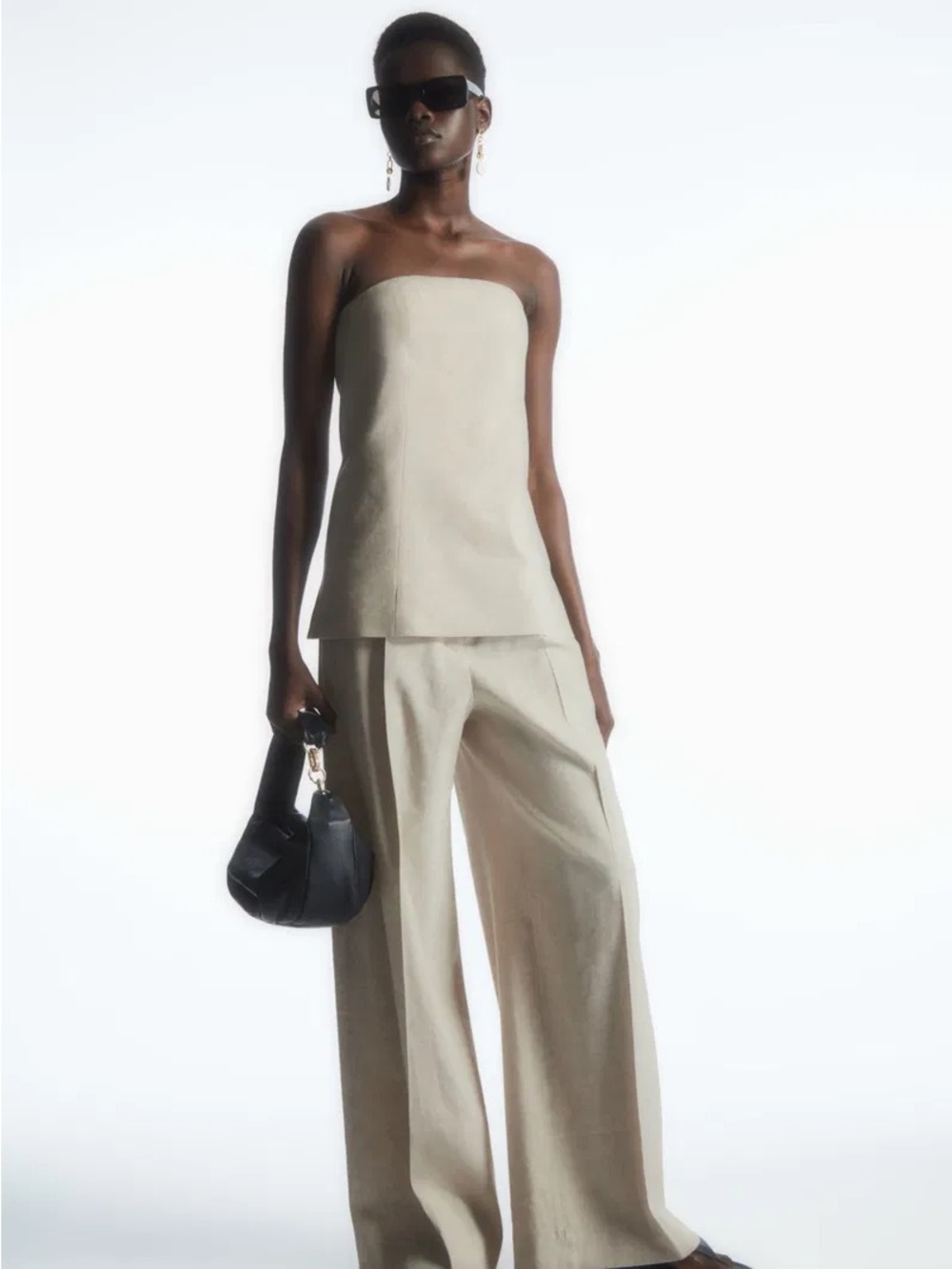COS Linen Strapless Top - Picture 2 of 7